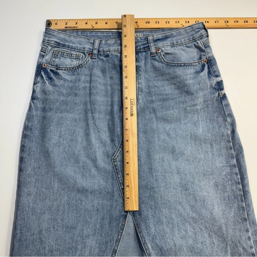 Rewash Denim High Slit Maxi Skirt Size 11/30 Medium Wash Frayed Hem J19174AG2
